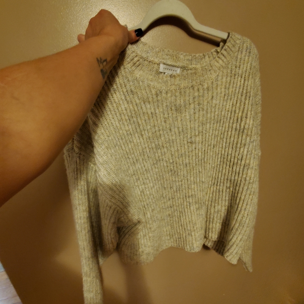 Topshop light grey oversized sweater